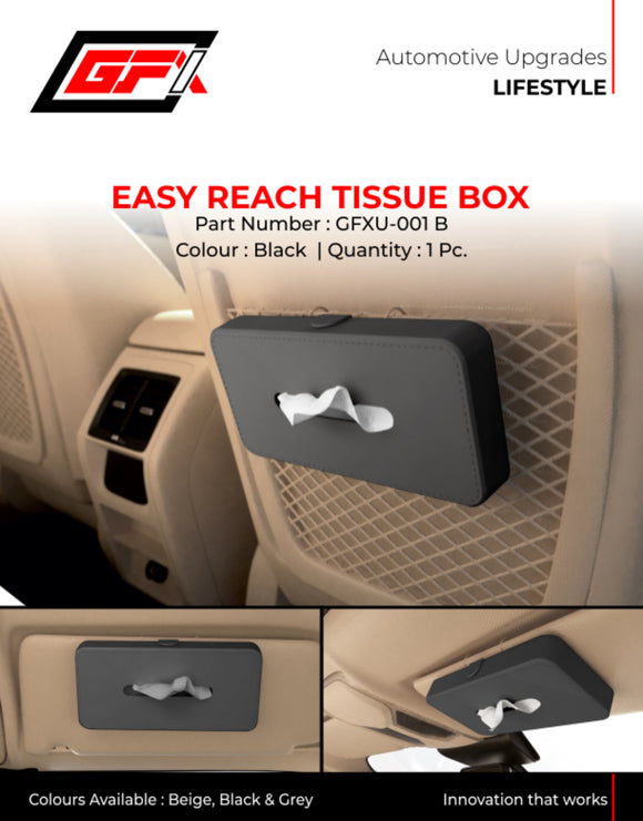 GFX Easy Reach Tissue Box - Black, 1 Piece