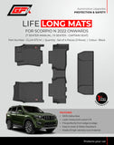 GFX Car Floor Mats Premium Life Long Foot Mats & GFX Trunk Mats Compatible with Mahindra Scorpio N 2022 (Black), Manual Transmission