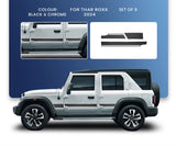Body Side Moulding Compatible With Mahindra Thar Roxx - Set of 6 pcs. (With Chrome Lining)