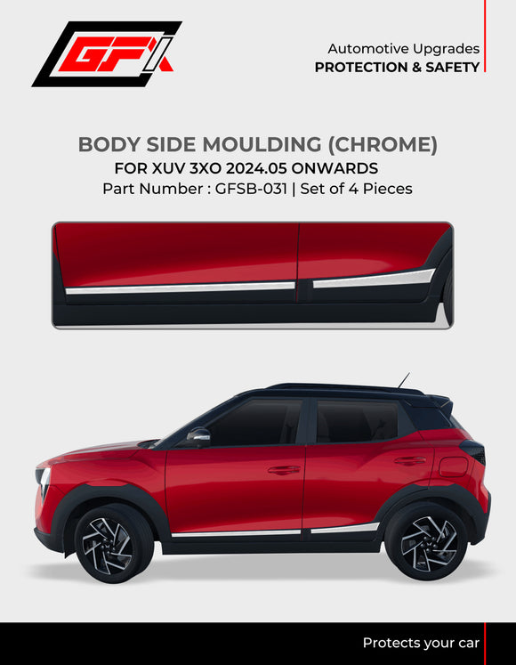 GFX Body Side Moulding Compatible With Mahindra XUV 3XO 2024 Onwards - Set of 4 pcs.