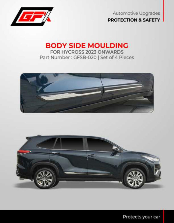 GFX Body Side Moulding Compatible With Toyota Innova Hycross 2023 Onwards - Set of 4 pcs.