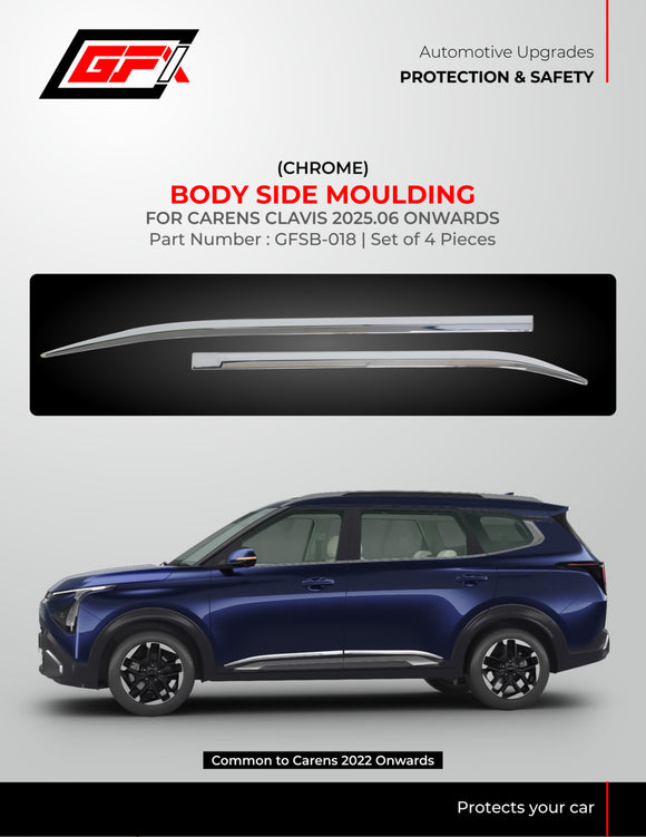 GFX Body Side Moulding Compatible With Kia Carens Clavis 2025 Onwards - Set of 4 pcs.