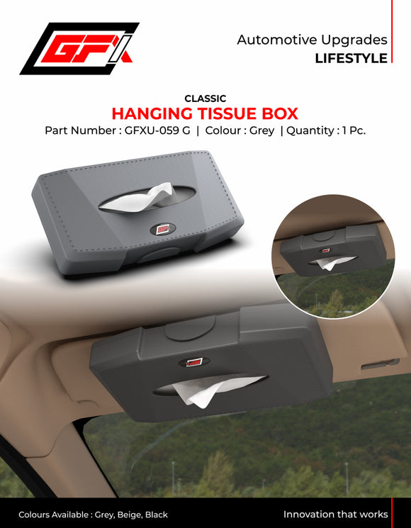 GFX Classic Hanging Tissue Box - Grey, 1 Piece