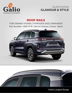 Galio Black Roof Rails Compatible With Maruti Suzuki Grand Vitara 2022 Onwards - Set of 2 pcs.