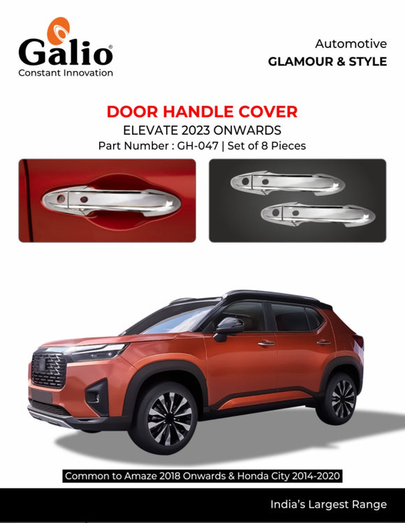 Galio Chrome Garnish Door Handle Cover Compatible With Honda Elevate 2023 Onwards