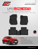 GFX Premium Life Long Foot Mats Compatible with TATA Curvv 2024 Onwards (Manual), Set Of 3 Pcs.