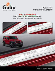 Galio Sill Guard Compatible With Mahindra Thar Roxx 2024 Onwards - Set of 4 Pcs.