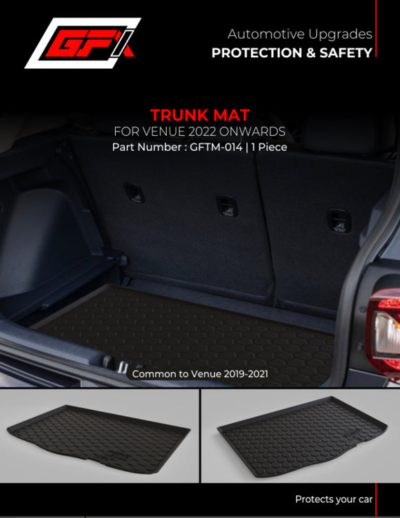 GFX Rear Waterproof Tray Boot Trunk Mat TPV Compatible with Hyundai Venue 2022 Onwards