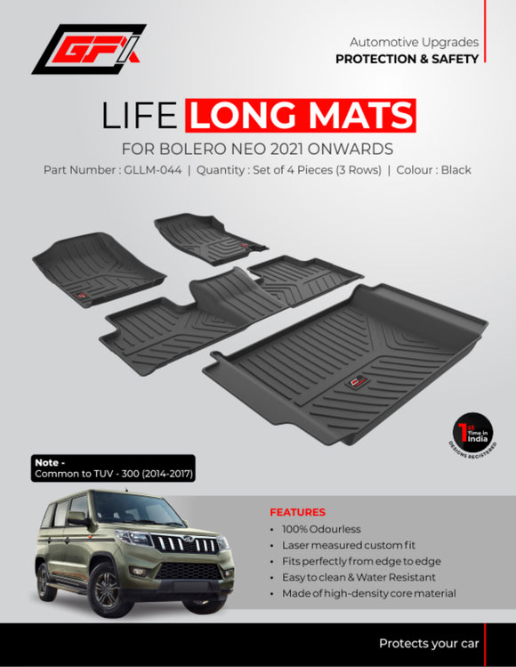 GFX Car Floor Mats Premium Life Long Foot Mats With Trunk Mat