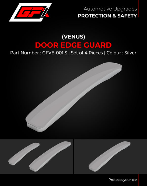 GFX Car Door Edge Guard Scratch Protector (4Pcs) Venus, Silver