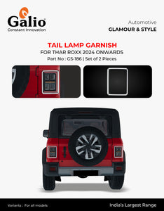 Galio Tail Light Lamp Garnish Compatible With Mahindra Thar Roxx 2024 Onwards - Set of 2 Pcs.