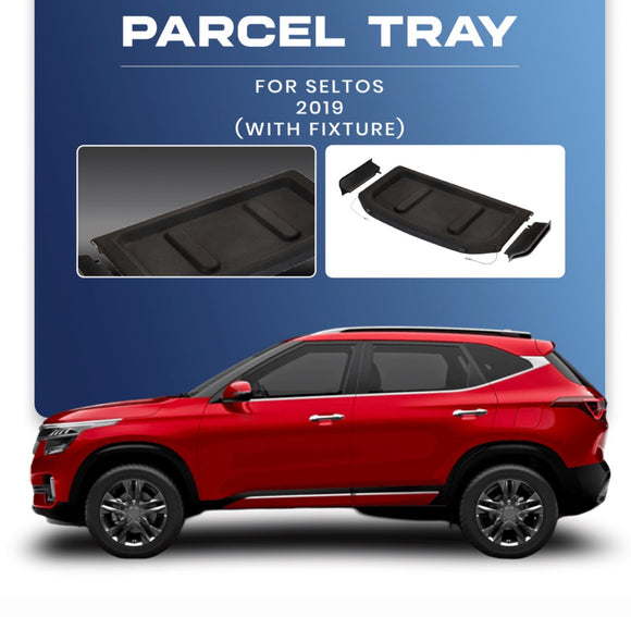 Injection Moulded Parcel Tray With Brackets Compatible With Kia Seltos 2019 Onwards, 1 Unit