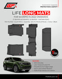 GFX Car Floor Mats Premium Life Long Foot Mats & GFX Trunk Mats Compatible with Mahindra Scorpio N 2022 (Black), Automatic Transmission