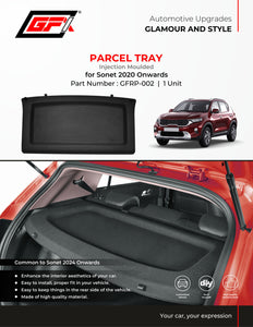 GFX Injection Moulded Parcel Tray Compatible With Kia Sonet 2020 Onwards, 1 Unit