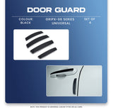 Black & Chrome Car Door Edge Guard Scratch Protector (4Pcs)