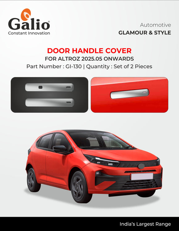 Galio Chrome Garnish Door Handle Cover Compatible With TATA Altroz - Set of 2 pcs.