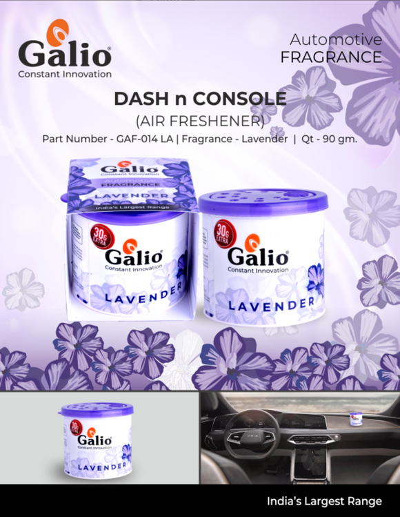 Galio Lavender Dash & Console Air Freshener, Qt - 90 gm