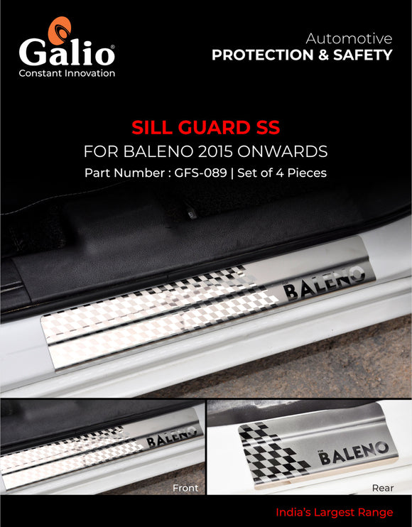 Galio Sill Guard Compatible With Maruti Suzuki Baleno 2015 Onwards - Set of 4 Pcs.