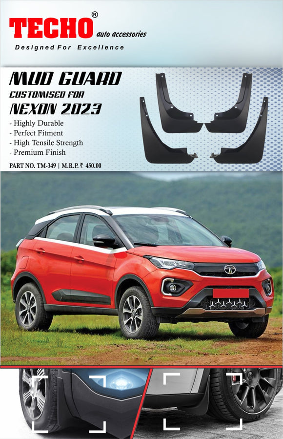 Techo Mud Guards Compatible With TATA Nexon 2023 Onwards - Set Of 4