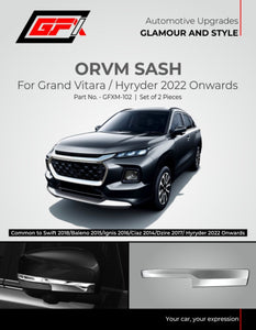 GFX ORVM Sash Compatible with Grand Vitara 2022 Onwards - Set of 2 Pcs.