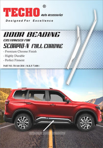 Techo Full Chrome Body Side Beading Compatible With Mahindra Scorpio N - Set of 4 pcs.