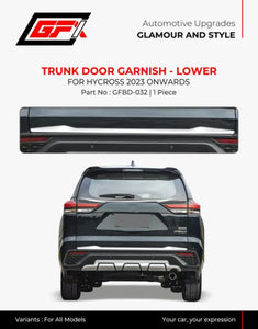 GFX Trunk Door Garnish (Lower) Compatible With Toyota Innova Hycross 2023 Onwards - 1 Piece