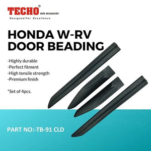 Techo Black Body Side Cladding Compatible With Honda WRV 2015 Onwards - Set of 4 pcs.