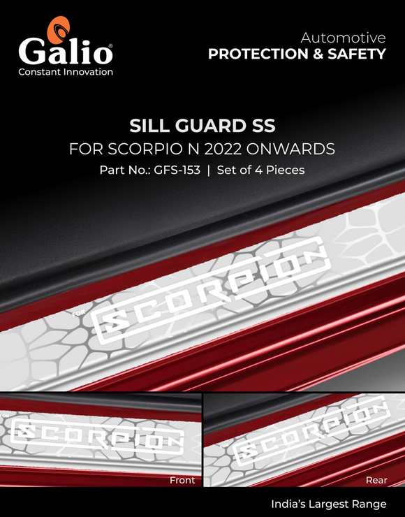 Galio Sill Guard Compatible With Mahindra Scorpio N 2022 Onwards - Set of 4 Pcs.