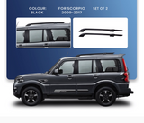 Black Roof Rails Compatible With Mahindra Scorpio (2009-2017) - Set of 2 pcs.