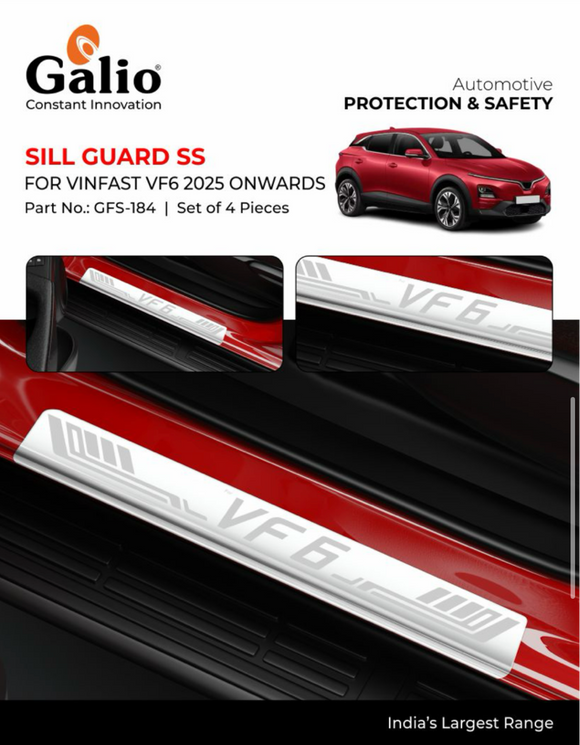 Galio Sill Guard Compatible With Vinfast VF6 2025 Onwards - Set of 4 Pcs.