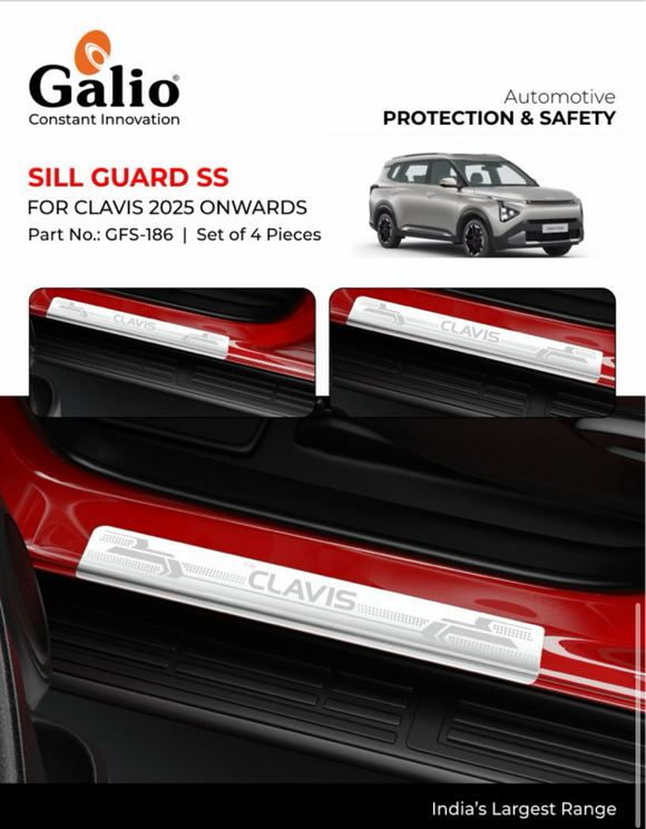 Galio Sill Guard Compatible With Carens Clavis 2025 Onwards - Set of 4 Pcs.