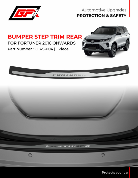GFX Bumper Step Trim Compatible with Toyota Fortuner 2016 Onwards  - 1 Piece