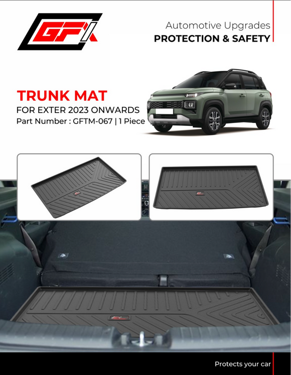 GFX Tray Boot Trunk Mat TPV Compatible with Hyundai Exter, Black