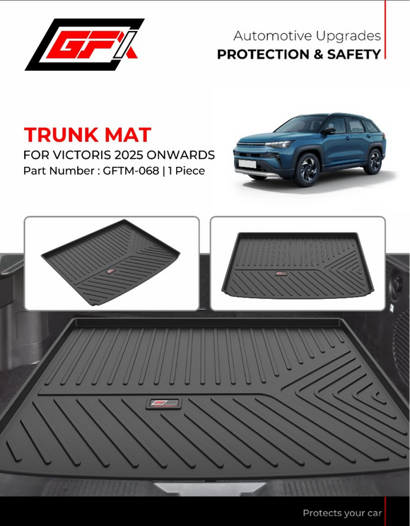 GFX Tray Boot Trunk Mat TPV Compatible with Maruti Suzuki Victoris 2025 Onwards, Black