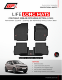 GFX Car Life Long Floor Mats Compatible with TATA Tiago 2026 Onwards, Black (Petrol/ CNG)