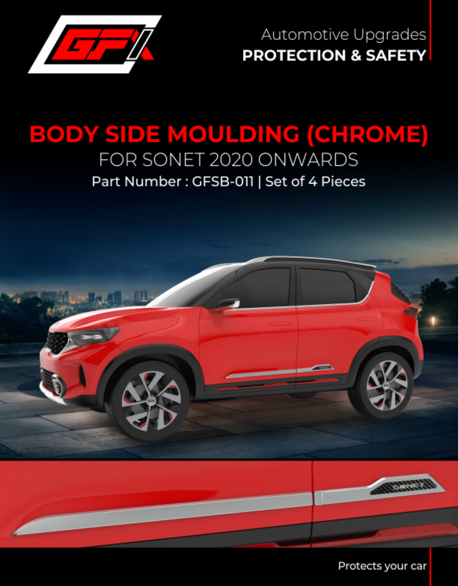 GFX Body Side Moulding Compatible With Kia Sonet 2024 Onwards - Set of ...
