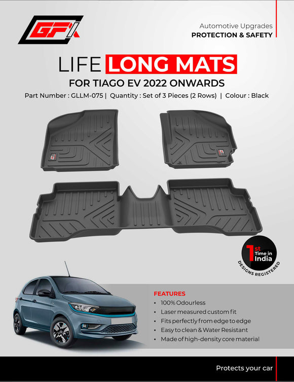 Car Floor PVC Foot Mats Universal Use for Tiago, Model Year : 2020
