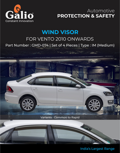 Galio Wind Visor For Volkswagen Vento 2010 Onwards - Set of 4 Pcs.