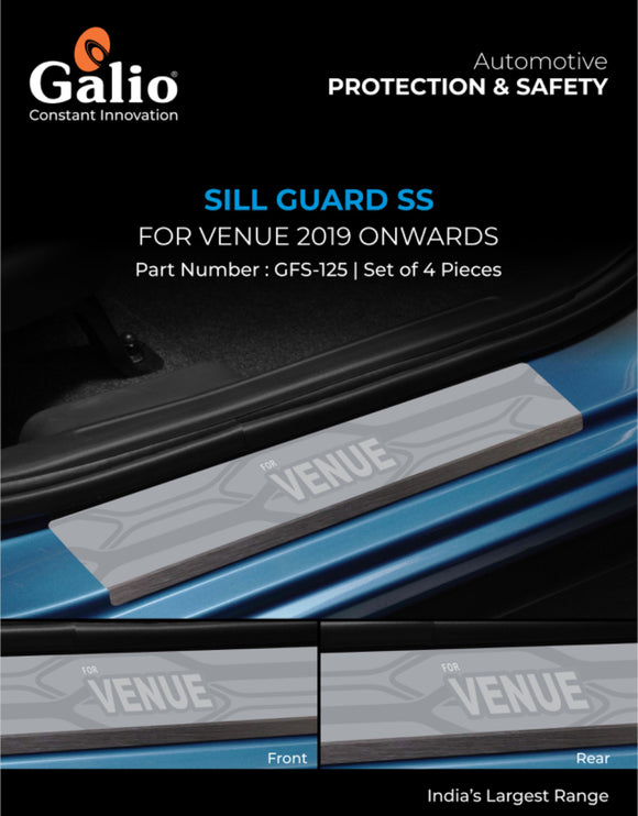 Galio Sill Guard Compatible With Hyundai Venue 2019 Onwards - Set of 4 Pcs.