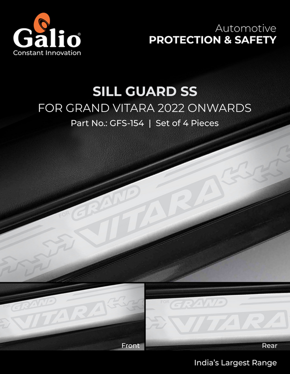 Galio Sill Guard Compatible With Maruti Suzuki Grand Vitara 2022 Onwards - Set of 4 Pcs.