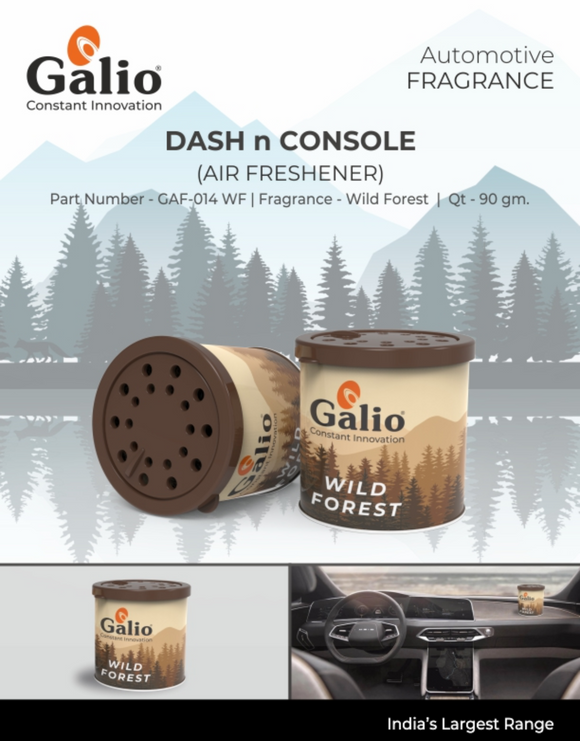 Galio Wild Forest Dash & Console Air Freshener, Qt - 90 gm