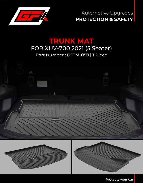 GFX Rear Tray Trunk or Boot Mat Compatible With Mahindra XUV 700 (5 Seater), Black