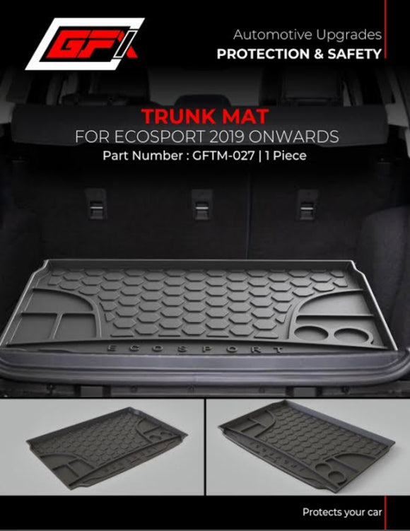 GFX Rear Waterproof Tray Boot Trunk Mat TPV Compatible with Ford Ecosport