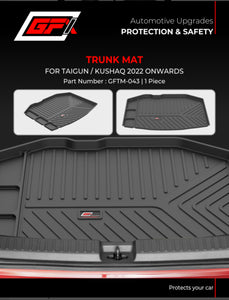 GFX Rear Waterproof Tray Boot Trunk Mat TPV Compatible with Skoda Kushaq