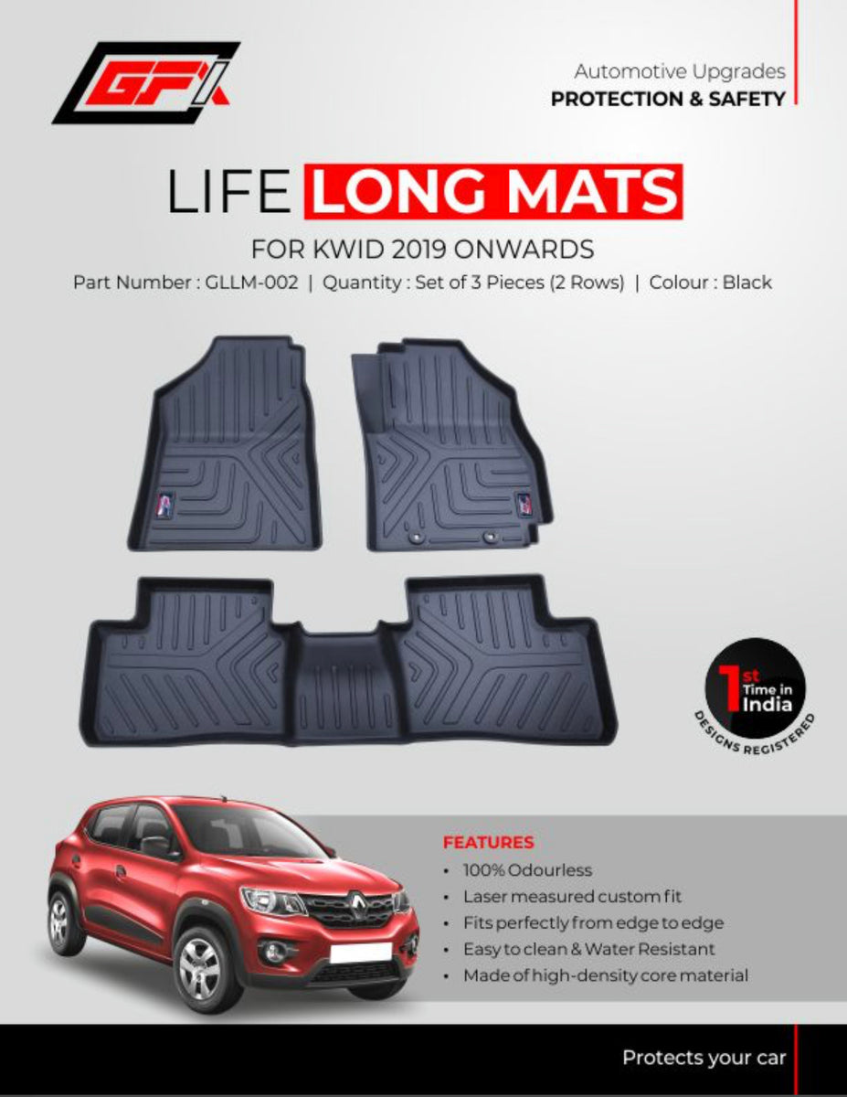 GFX Premium Life Long Car Floor Mat Compatible with Kwid 2015 Onwards ...