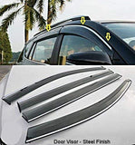 Chrome Line Side Window Door Visor Compatible With Maruti Suzuki Wagon R (2013-2017), Set of 4
