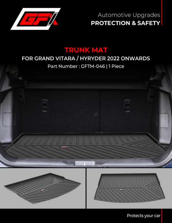 GFX Rear Waterproof Tray Boot Trunk Mat TPV Compatible with Grand Vitara 2022 Onwards