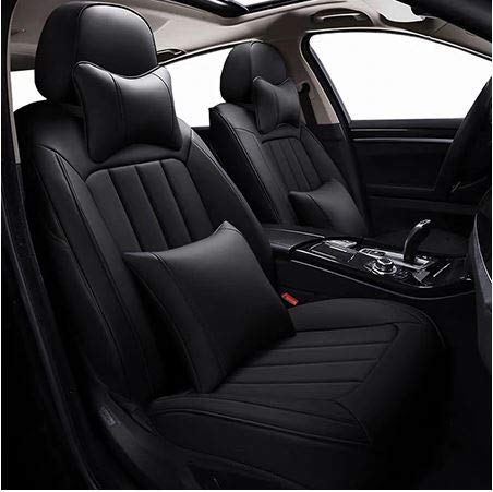Leatherette Custom Fit Front and Rear Car Seat Covers Compatible with Ford Ecosport, (Black)