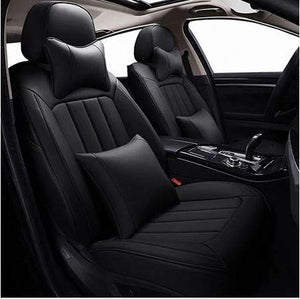Leatherette Custom Fit Front and Rear Car Seat Covers Compatible with Tata Indigo eCS, (Black)