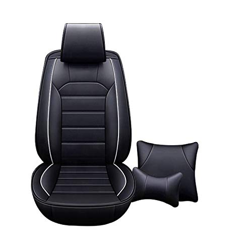Leatherette Custom Fit Front and Rear Car Seat Covers Compatible with Nissan Micra, (Black)